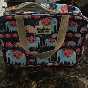 PeonyGarden Elephant Print Insulated Lunch Tote Bag